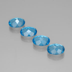Gemas de topacio azul natural de 8,49 ct, corte óvalo, VVS