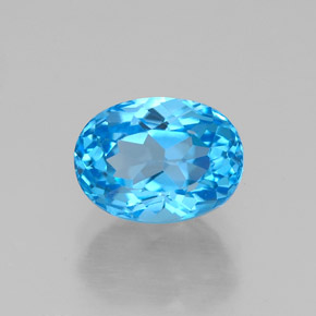 Topacio azul natural de 2,01 ct, corte óvalo, VVS