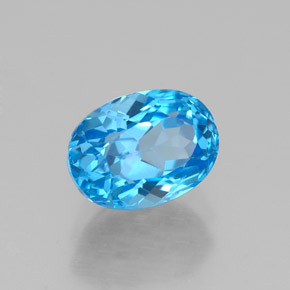 Topacio azul natural de 2,01 ct, corte óvalo, VVS