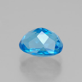 Topacio azul natural de 2,01 ct, corte óvalo, VVS