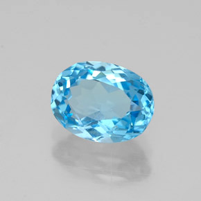 Topacio azul natural de 1,62 ct, corte óvalo, VVS