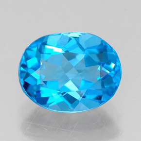 Topacio azul natural de 2,28 ct, corte óvalo, VVS