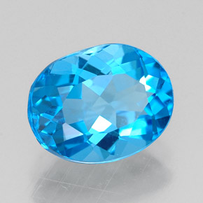Topacio azul natural de 2,28 ct, corte óvalo, VVS