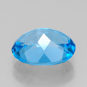 Topacio azul natural de 2,28 ct, corte óvalo, VVS