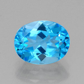 Topacio azul natural de 2,46 ct, corte óvalo, VVS