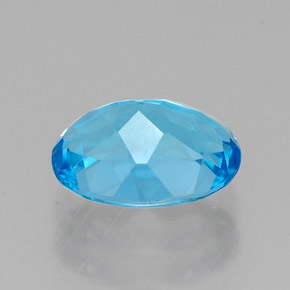 Topacio azul natural de 1,69 ct, corte óvalo, VS