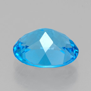 Topacio azul natural de 2,25 ct, corte óvalo, VVS