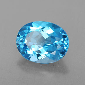 Topacio azul natural de 2,54 ct, corte óvalo, VVS