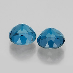 Gemas de topacio azul natural de  ct, corte redondo, VVS