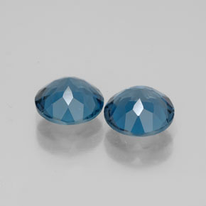 Gemas de topacio azul natural de  ct, corte redondo, VVS