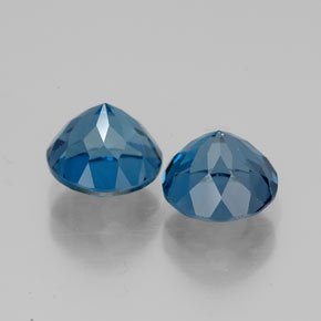 Gemas de topacio azul natural de  ct, corte redondo, VVS-VS