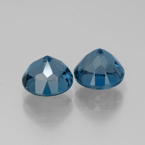 Gemas de topacio azul natural de  ct, corte redondo, VVS