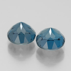 Gemas de topacio azul natural de  ct, corte redondo, VVS-VS