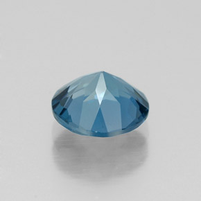 Topacio azul natural de 1,53 ct, corte redondo, VVS
