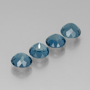 Gemas de topacio azul natural de  ct, corte redondo, VVS-VS