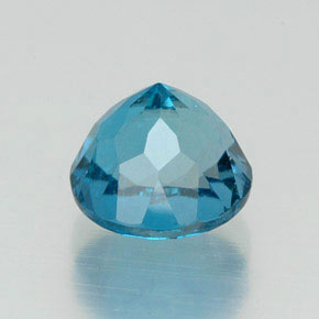 Topacio azul natural de 2,12 ct, corte redondo, VS-SI