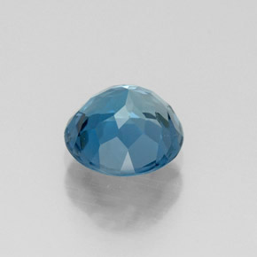 Topacio azul natural de 1,53 ct, corte redondo, VVS-VS