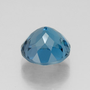 Topacio azul natural de 2,79 ct, corte redondo, VVS