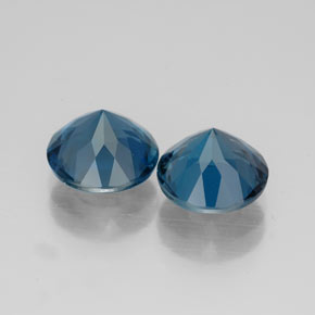 Gemas de topacio azul natural de  ct, corte redondo, VVS