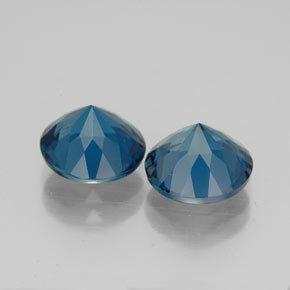 Gemas de topacio azul natural de  ct, corte redondo, VVS