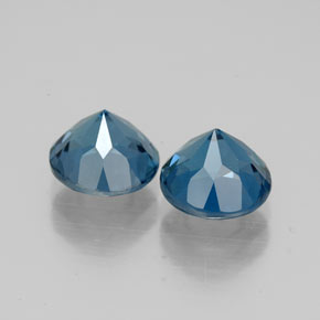 Gemas de topacio azul natural de  ct, corte redondo, VVS