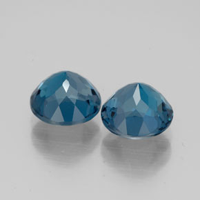 Gemas de topacio azul natural de  ct, corte redondo, VVS