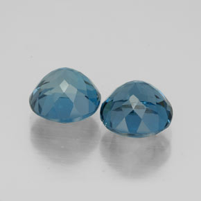 Gemas de topacio azul natural de  ct, corte redondo, VVS