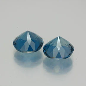 Gemas de topacio azul natural de  ct, corte redondo, VVS-VS
