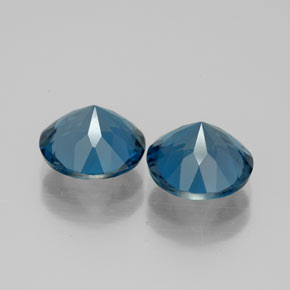 Gemas de topacio azul natural de  ct, corte redondo, VVS