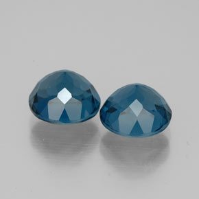 Gemas de topacio azul natural de  ct, corte redondo, VVS