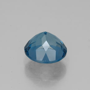Topacio azul natural de 2,63 ct, corte redondo, VS-SI
