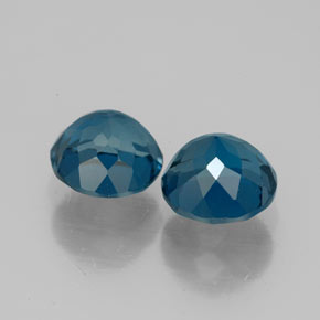 Gemas de topacio azul natural de  ct, corte redondo, VVS