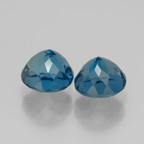 Gemas de topacio azul natural de  ct, corte redondo, VVS