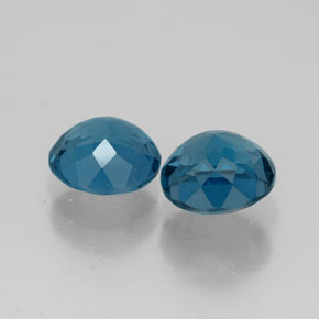 Gemas de topacio azul natural de  ct, corte redondo, VVS