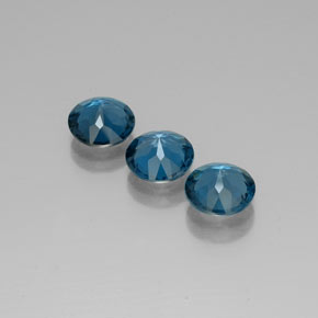 Gemas de topacio azul natural de  ct, corte redondo, VVS