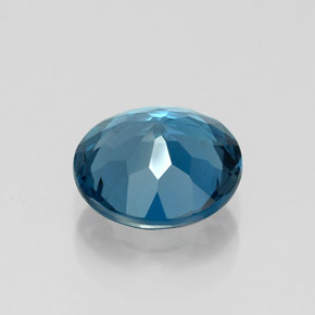 Topacio azul natural de 2,05 ct, corte redondo, VVS-VS