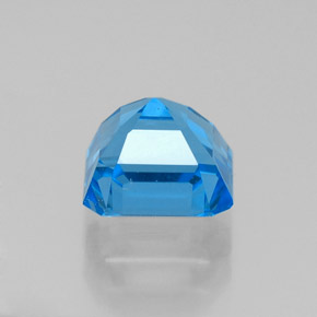 Topacio azul natural de 2,23 ct, corte esmeralda, VS-SI