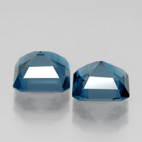Gemas de topacio azul natural de  ct, corte esmeralda, VVS-VS