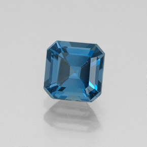 Topacio azul natural de 1,30 ct, corte esmeralda, VVS-VS