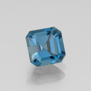 Topacio azul natural de 1,30 ct, corte esmeralda, VVS-VS