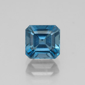 Topacio azul natural de 1,44 ct, corte esmeralda, VVS-VS
