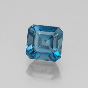 Topacio azul natural de 1,44 ct, corte esmeralda, VVS-VS