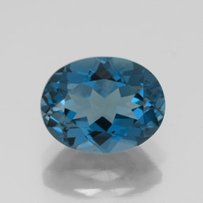 Topacio azul natural de 2,61 ct, corte óvalo, VVS-VS