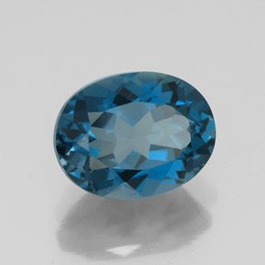 Topacio azul natural de 2,61 ct, corte óvalo, VVS-VS