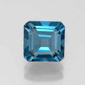 Topacio azul natural de 1,30 ct, corte esmeralda, VVS-VS
