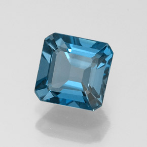 Topacio azul natural de 1,30 ct, corte esmeralda, VVS-VS