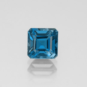Topacio azul natural de 1,44 ct, corte esmeralda, VVS