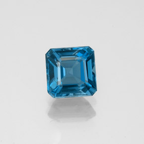 Topacio azul natural de 1,37 ct, corte esmeralda, VVS-VS