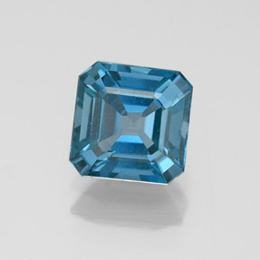 Topacio azul natural de 1,23 ct, corte esmeralda, VS