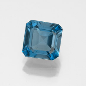 Topacio azul natural de 1,50 ct, corte esmeralda, VS